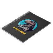 T-Rex Gamer Mode Dinosaurus Kunst Notitieboek (Linkerzijde)