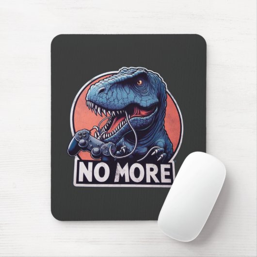 T-Rex Gamer Niet Meer Design Muismat (Met muis)