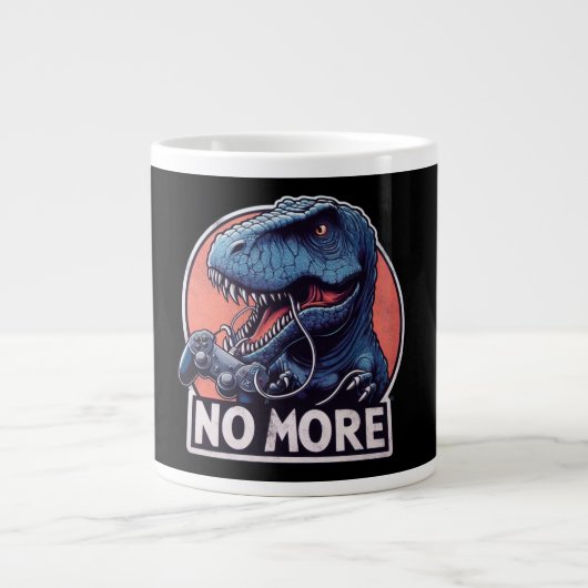 T-Rex Gamer No More Design Grote Koffiekop (Voorkant)
