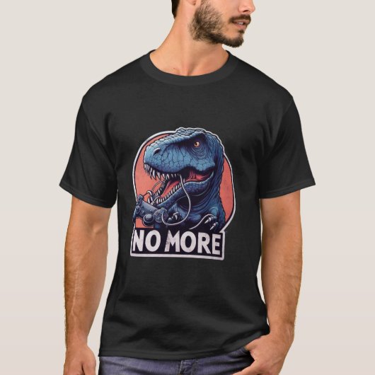 T-Rex Gamer No More Design T-shirt (Voorkant)