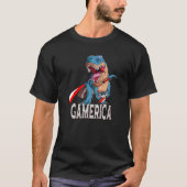 T Rex Gaming Gamerica - Funny Gaming T Rex Gamer 4 T-shirt (Voorkant)