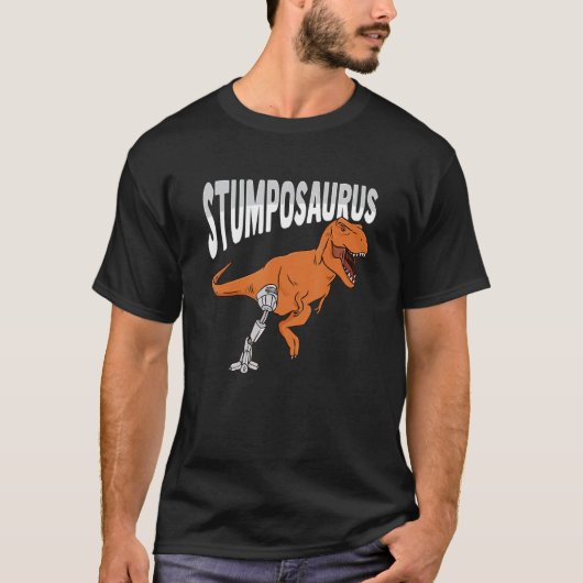 T Rex geamputeerde grap beenprothese dinosaurus vo T-shirt (Voorkant)