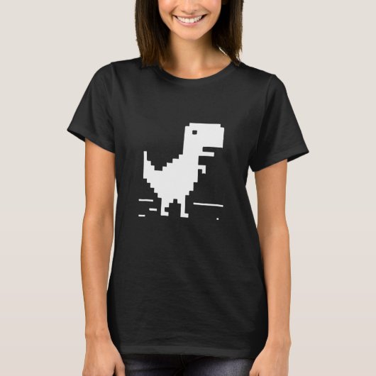 T-Rex Geek Dinosaur Pixel Art Web Developer Nerd T-shirt (Voorkant)