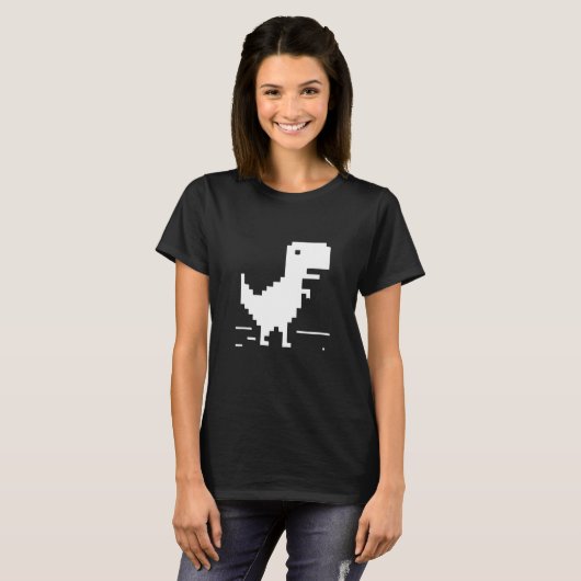 T-Rex Geek Dinosaur Pixel Art Web Developer Nerd T-shirt (Voorkant volledig)