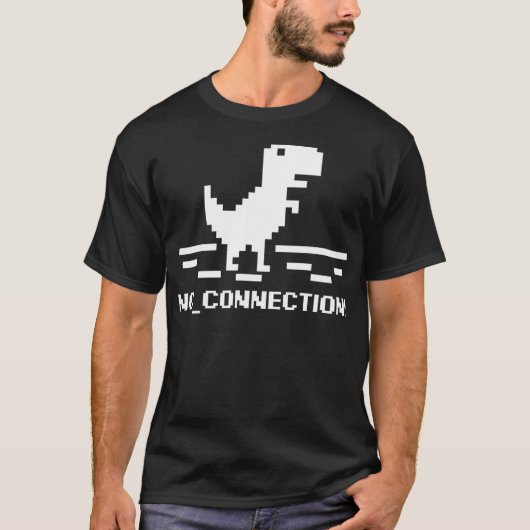 T-Rex Geek Dinosaur Pixel Geen internetverbinding T-shirt (Voorkant)
