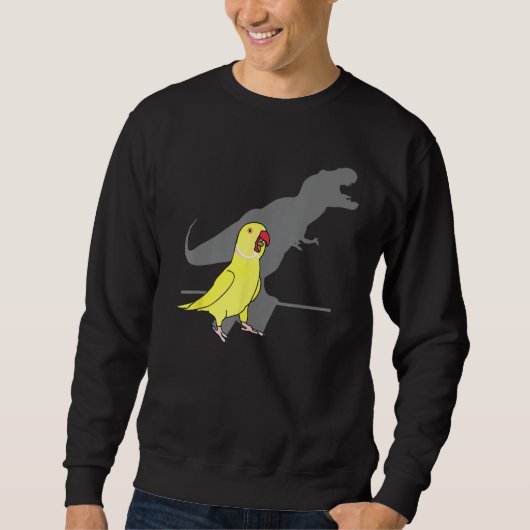 T-rex Geel Indische ringneck, Birb memes Schreeuwe Trui (Voorkant)