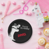 T-rex gepersonaliseerde verjaardag papieren bordje (Feest)