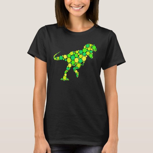 T Rex Gestippelde Internationale Stippen Dag T-shirt (Voorkant)