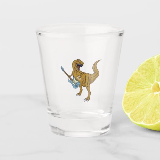 T-Rex-gitaar Shot Glas (Voorkant)