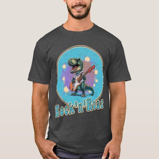 T-Rex Gitaar spelen - Rock'n'Roar T-shirt (Voorkant)