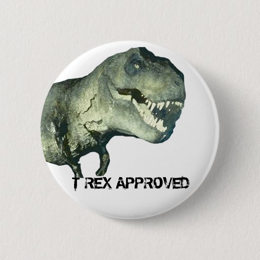 T-REX GOEDGEKEURD RONDE BUTTON 5,7 CM (Voorkant)