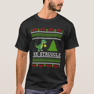 T Rex Grappige Lelijke Kerstmis Xmas De Strijd Zwe T-shirt