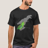 T rex groene papegaai Schattigee parkiet Funny Par T-shirt (Voorkant)
