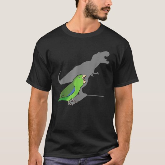 T rex groene papegaai Schattigee parkiet Funny Par T-shirt (Voorkant)