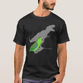 T Rex Groene Parrotlet Leuke Parkiet Papegaai Birb T-shirt (Voorkant)