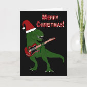 T-Rex Guitar Christmas Kaart (Voorkant)