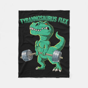 T-rex Gym Bodybuilding Tyrannosaurus Flex Fleece Deken