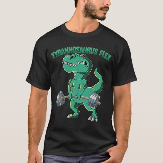 T Rex Gym Bodybuilding Tyrannosaurus Flex T-shirt (Voorkant)