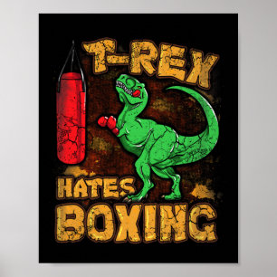 T-rex Haat Boksen Funny Boxer Dinosaur Tyrannosau Poster