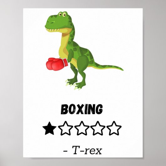 T-rex haat boksen grappige dinosaurus print (Voorkant)