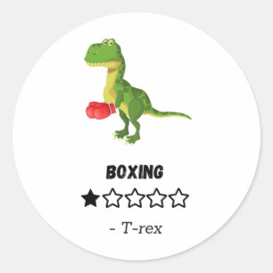 T-rex haat boksen grappige dinosaurus print ronde sticker