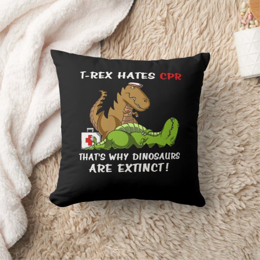 T-Rex haat CPR dat is waarom dinosaurussen uitster Kussen (Deken)