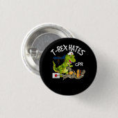 T-Rex haat CPR Dinosaurs Funny Nurse Rescue Injur Ronde Button 3,2 Cm (Voorkant /achterkant)
