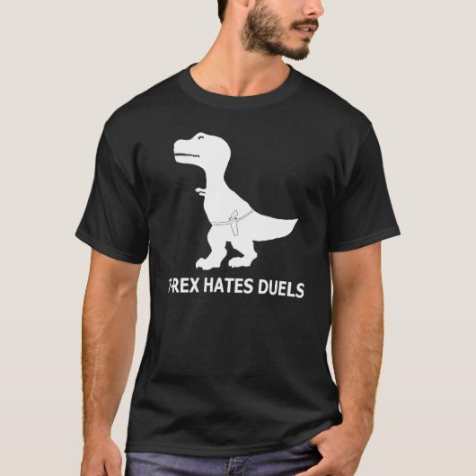 T-Rex haat Duels Dark T-Shirt (Voorkant)
