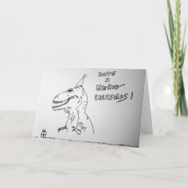 T Rex haat het openen van Cadeaus Kerstmis Kaart