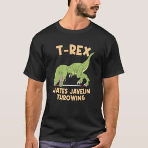 T Rex haat Javelin Throwing Track en Field Dino T-shirt