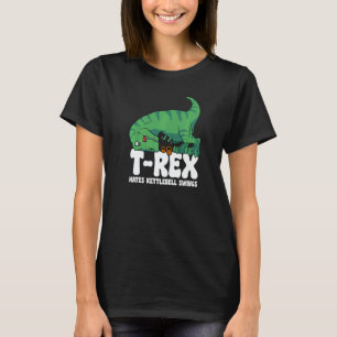 T Rex Haat Kettlebell Gym Korte Armen Dino TRex T-shirt