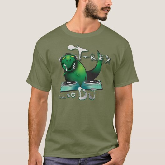 T-Rex haat naar DJ T-shirt (Voorkant)