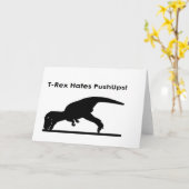 T-Rex haat push-ups Push ups Humor Grappig Kaart (Gele Bloem)