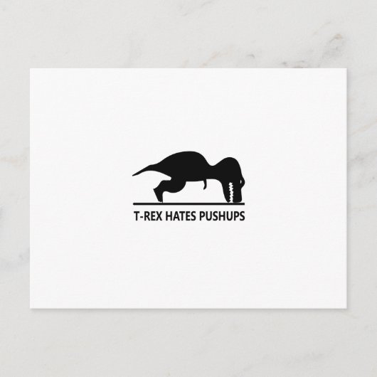 t-rex haat pushups.ai briefkaart (Voorkant)