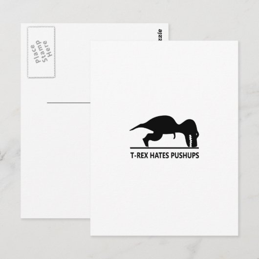 t-rex haat pushups.ai briefkaart (Voorkant / Achterkant)