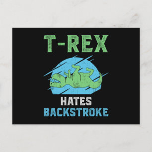 T-Rex haat rugslag zwemmen zwemmer zwemmen grappig Briefkaart
