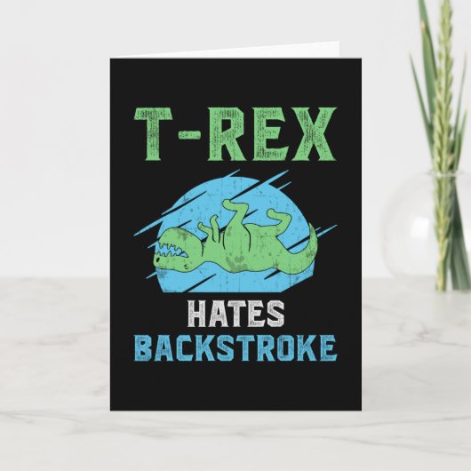T-Rex haat rugslag zwemmen zwemmer zwemmen grappig Kaart (Voorkant)