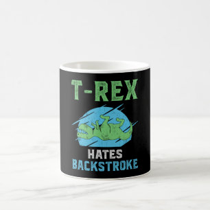 T-Rex haat rugslag zwemmen zwemmer zwemmen grappig Koffiemok