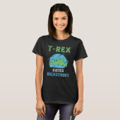 T-Rex haat rugslag zwemmen zwemmer zwemmen grappig T-shirt (Voorkant volledig)