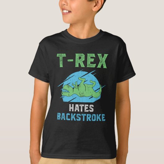 T-Rex haat rugslag zwemmen zwemmer zwemmen grappig T-shirt (Voorkant)