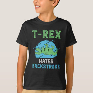 T-Rex haat rugslag zwemzwemzwemzwemmen schemernet T-shirt