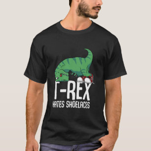 T rex haat schoenveters korte armen dino liefhebbe t-shirt