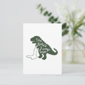 T-rex haat springtouw - Kies achtergrondkleur Briefkaart (Staand voorkant)