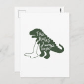 T-rex haat springtouw - Kies achtergrondkleur Briefkaart (Voorkant / Achterkant)