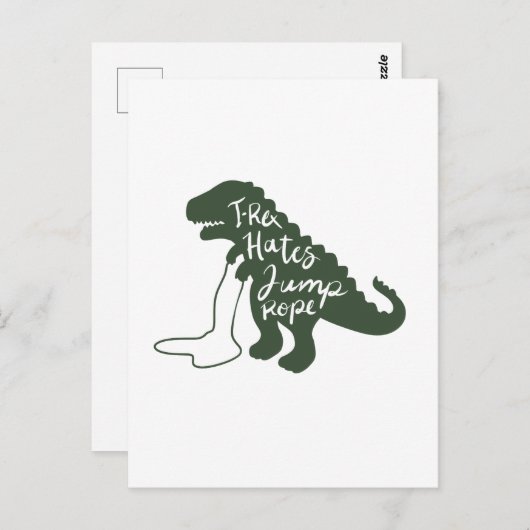 T-rex haat springtouw - Kies achtergrondkleur Briefkaart (Voorkant / Achterkant)