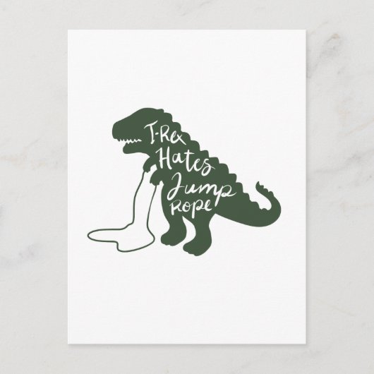 T-rex haat springtouw - Kies achtergrondkleur Briefkaart (Voorkant)