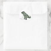 T-rex haat springtouw - Kies achtergrondkleur Ronde Sticker (Tas)
