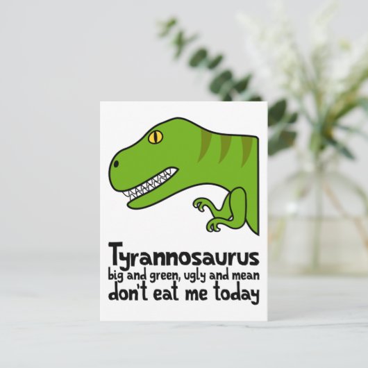 T-Rex Haiku Briefkaart (Staand voorkant)
