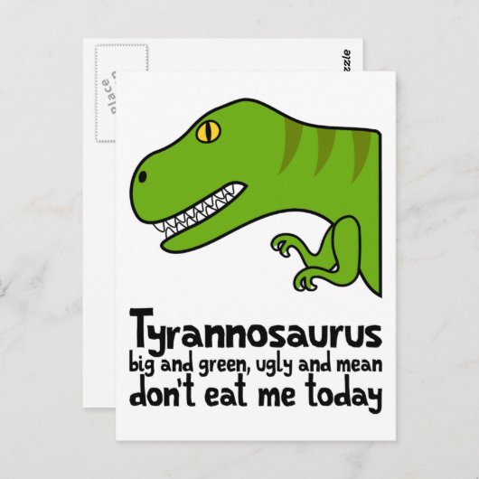 T-Rex Haiku Briefkaart (Voorkant / Achterkant)