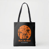 T Rex Halloween Dinosaurus Sinaasappel Spooky Pomp Tote Bag (Voorkant)
